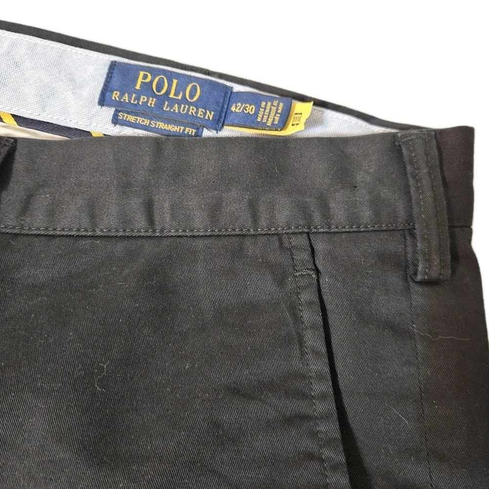 Polo‎ Ralph Lauren BLUE Chino Pants  42x29 Stretch  Twill Classic Pony Wide Leg